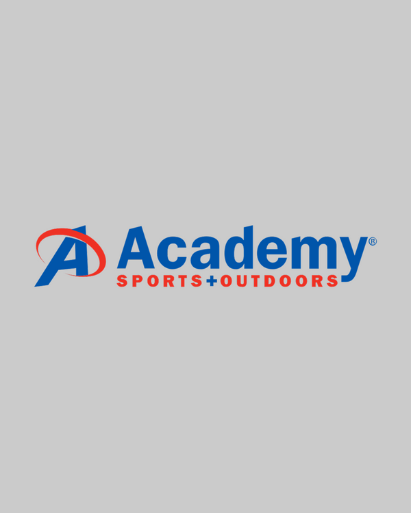 Academy Sports + Outdoors logo on a gray background