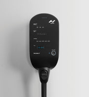 close up shot of the front of the control unit of the normatec 3 on a gray background